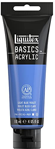 Liquitex 1046680 Basics - Acrylfarbe, monopigmentierte Künstlerpigmente, lichtecht, mittlere Viskosität, Achivqualität, seidenglänzender Finish, 118ml Tube, blauviolett hell
