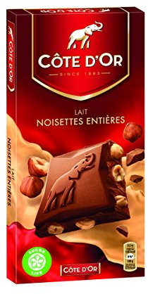 Côte d'Or Tablette de Chocolat au Lait Noisettes 200 g - Lot de 7