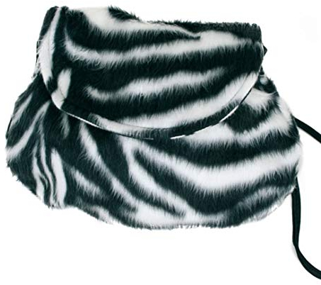 KarnevalsTeufel.de Plüschtasche, Verschiedene Designs, Umhängetasche, Tier-Prints, Accessoire, Ergänzung zu Ihrem Kostüm, Handtasche, Tasche, große Auswahl (Zebra)