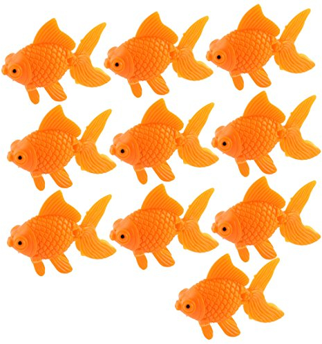 sourcing map Aquarium Dekoration Goldfische Kunststoff Ornamente für Aquarien orange 10 Stück de