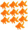 sourcing map Aquarium Dekoration Goldfische Kunststoff Ornamente für Aquarien orange 10 Stück de