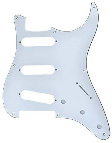 Kaish 8 Loch American Vintage Style Strat SSS Gitarren-Pickguard ST Gitarren-Schlagbrett Kratzplatte für Strat/Stratocaster Weiß 3-lagig
