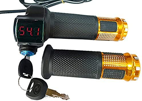 L-faster 24V/36V/48V Bicicleta eléctrica Acelerador Agarre Scooter eléctrico batería Voltaje LED indicador alimentación Armario Clave Acelerador