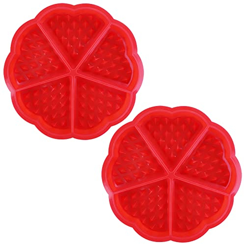 2 Stücke Herzform Silikon Waffel Backform 5 Hohlraum Pancake Muffinform DIY Hausgemachte Backen Dekoration Werkzeug, rot