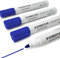 Staedtler Lumocolor Markierstifte für Whiteboard, trocken abwischbar, Korrekturstift, Rundspitze, Blau, 4 Stück, 351
