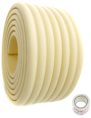 HIMRY Universale Protezioni Antispigolo, 200cm x 80mm x 8mm Multiuso Schiuma, Striscia Protettiva Bordi, Protezione Guradia Sicurezza Kits per Bambini Bebè, Extra Spesso, Avorio, KXD7002-ivory