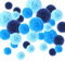 Himeland 30er PomPoms Set, Tissue PomPon Papierblume Kit, handgefertigt Hochzeit/Partei/Feier/ Baby Shower Dekoration Blau