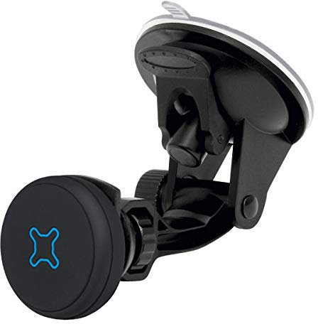MOBILIS Support Téléphone Voiture Ventouse Pare-Brise, Compatible Tous Smartphones, Rotation à 360° Noir