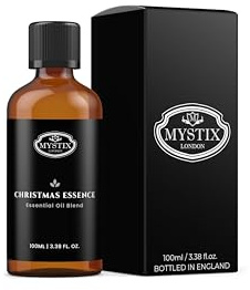 Mystix London | Christmas Essence Essential Oil Blend | 100ml | Orange, cinnamon, clove and pine create a warm festive aroma with sweet spice notes.