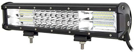AUXTINGS 38 cm 216W Triple rangée 7d Barre lumineuse LED de travail spot inondation Combo Faisceau DC 12 V-24 V 6000 K Offroad Véhicules 4 x 4 ATV Utvs
