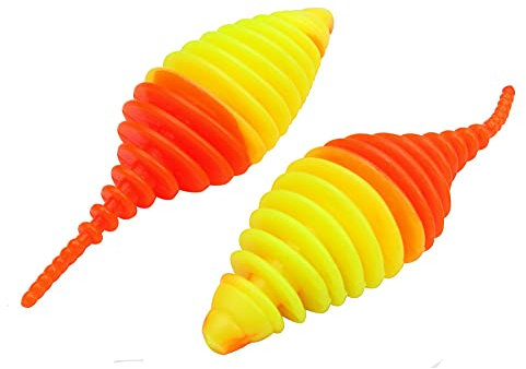 FTM Omura Baits Pongo 6,5cm 3,2g - 5 Gummiköder, Geschmack:Knoblauch, Farbe:neon gelb/neon orange