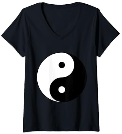 Ying & Yang Tai Chi Peace chinois Feng Shui Bagua Daoïsme T-Shirt avec Col en V