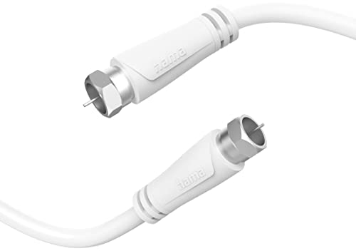 TV-Antennenkabel SAT-Kabel 1,5 m mit F-Stecker auf F-Stecker (90 dB Satellitenkabel doppelt geschirmt, Koaxialkabel 75 Ohm, SAT-Anschlusskabel für HDTV, Radio, DVB-T, DVB-S, DVB-C) weiß
