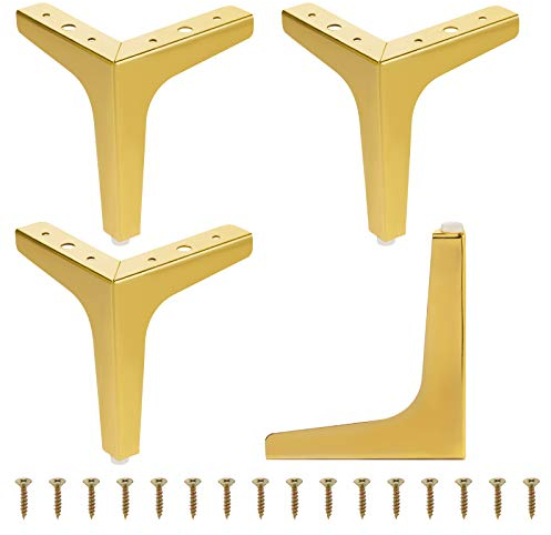 4 Stück Möbel Tischbeine, Metalldreieck Möbel Füße/Füße für Sofas und Sessel, Ersatz Dreieck Schrank Füße für Schrank, Sofa, Stuhl, Couchtisch.mit Schrauben (15cm)