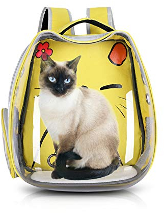 PETCUTE Haustier Rucksäcke für Hund Katzen,Leicht Raumkapsel Haustier Hunde Rucksack mit atmungsaktivem Mesh,Airline-zugelassen,Hunderucksack für Reisen, Wandern