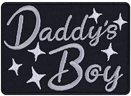 Daddy's Boy LGTBQ Aufnäher Papa Aufbügler Daddy Patch/Bügelbilder/Sticker zum annähen/aufbügeln | Geschenk Applikation für für alle Stoffe | 90x65mm