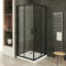 LANABLACK+ Porte de douche d'angle coulissante H 185 cm verre transparent 100 x 100 cm