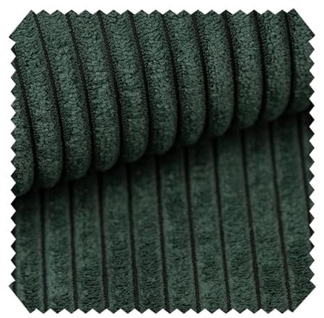 novely® PORTO - Polsterstoff in Breitcord-Optik - Ultraweicher Möbelstoff - Pflegeleichte Meterware 1 lfm Farbe: 14 Dunkelgrün