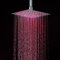 Soffione doccia ultraslim quadrato con led cromoterapia acciaio inox satinato 25x25 cm VEGAS