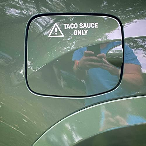 AMK – Taco Sauce Only Aufkleber Vinyl Weiß Vans Laptops Wände Glas Metall Gitarre Bumper Wasserflasche – 11,4 cm