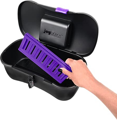 Joyboxx + Playtray LIMITED EDITION - Die #1 Spielzeugbox für Erwachsene - Hygienisches Clean and Lock Aufbewahrungssystem, hergestellt in den USA, ungiftig, recycelbar (schwarz und lila)