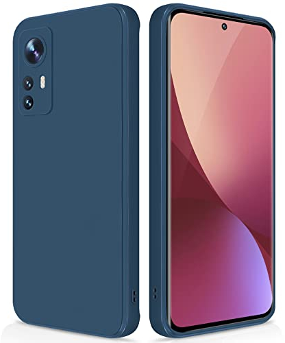 GiiYoon Hülle Kompatibel mit Xiaomi 12 /Xiaomi 12X /Xiaomi 12S, Hochwertiges Liquid Silicone Case, Rundumschutz Handyhülle, Kratzfestes Weiches Mikrofaserfutter- Blau