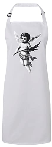 Fabulous Premium-Küchenschürze Weiß Weihnachtsengel Vintage Retro Schwarz-Weiß-Zeichnung Weihnachten