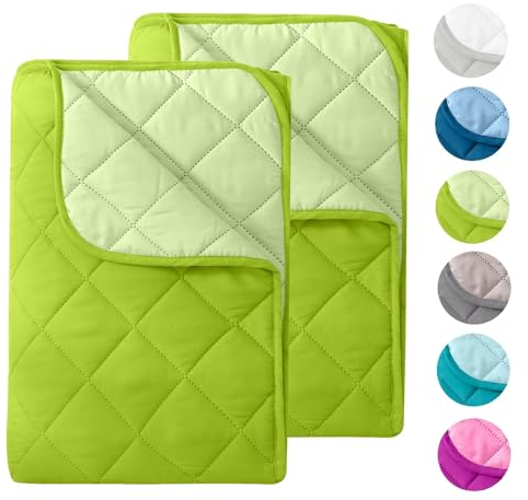 wometo 2 Stück Microfaser Sommer Steppbett Wende-Design 155x220 OekoTex - grün und hellgrün Kochfest 95° Bettdecke für Camping und heiße Tage I ohne Bezug verwendbar I farbig & bunt