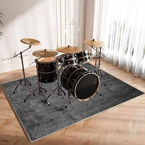 CDVR Schlagzeugteppich Drum Teppich Schlagzeug Teppich Schallschutz Teppich Schallschutzmatte rutschfeste Trommel Teppiche Schallschutzdecke, Drum Rug Matte Drumteppich 160 x 140 cm - Verdickter