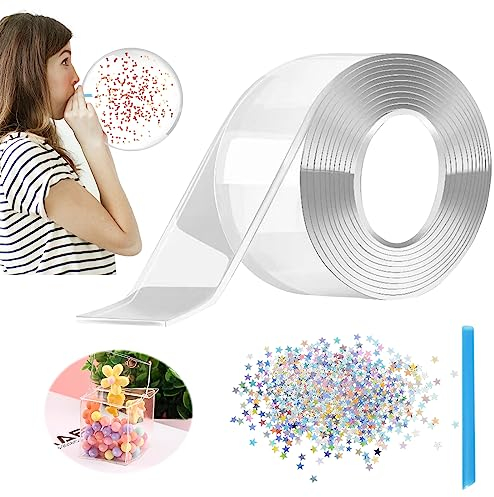 Leonshco Nano Tape Bubbles Set,3m Multifunktionales Nanotape,DIY Craft Creative Blow Bubbles,Nano Tape Elastic Bubble,Nano Tape Set Nanoblasen,Spielzeug für Mädchen, Jungen