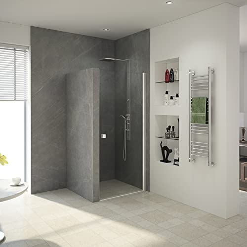 Marwell Duschtür YORK II 90x190 cm Duschkabine für Eck- und Nischenbau geeignet Duschabtrennung mit hochwertigen Aluminiumprofil in chrom Dusche aus Einscheibensicherheitsglas