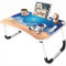 Tavolino da Letto per Bambini, Colazione Pieghevole Tavolo Letto Regolabile e Portatile per Laptop PC Supporto Notebook Computer Tablet 60x40x28cm (Astronauta)