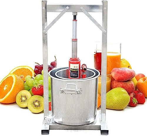 HACSYP Pressoir a Fruit Presse-Agrumes Manuel for Raisin, Presse à jus de Fruits 12L, Presse à vin en Acier Inoxydable, for jus, jus d'herbes, cidre, vin, Huile d'olive