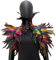 BYNYXI Federkragen, Feather Shawl Feather Cloak Fluffy Feather Cape Shoulder Costume Stage Performance Model Walk Feather Shawl Photo Prop Cosplay Party Clothing Decoration Colorful