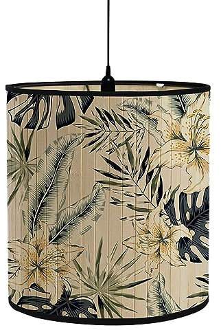 FANSU Lampenschirm fuir Tischlampe, Blumen Druck Lampenschirm Hängelampe Lampenabdeckung für Stehlampe Tischlampe Deckenleuchte Wohnzimmer Moderner Deko (Lilie,30x30x30cm)