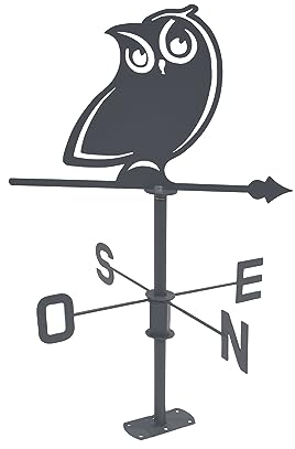 Louis Moulin Girouette Hibou 45x72,5 cm - Anthracite - Made in France