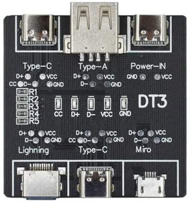DollaTek 2PCS Multifunction Quickly Detect DT3 USB Data Cable Tester Fast Detector Tool PCB Board for Micro Type C