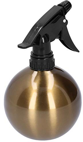 Bonbela 500 Ml Edelstahl Gießkanne Haushalt Garten Pflanze Blume Wasser Sprühflasche (Schwarz) (Gold)