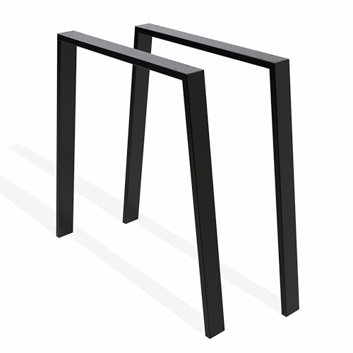 Sossai® Stahl Tischgestell Tischkufen Tischbeine | TKW2 | Farbe: Schwarz | 2 Stück | Breite 55 cm x 75 cm x Höhe 72 cm