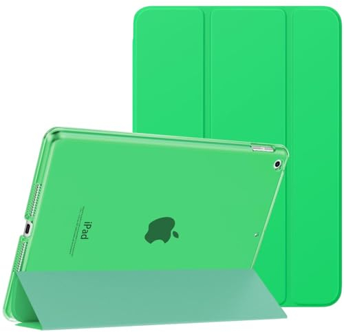 MoKo Schützhülle Kompatibel mit Neu iPad 9. / 8. / 7. Generation (2021/2020/2019), Tablethülle mit Ständer Matt Rückseite Auto Schlaf/Aufwach Funktion für iPad 10,2 Zoll, Ölgrün