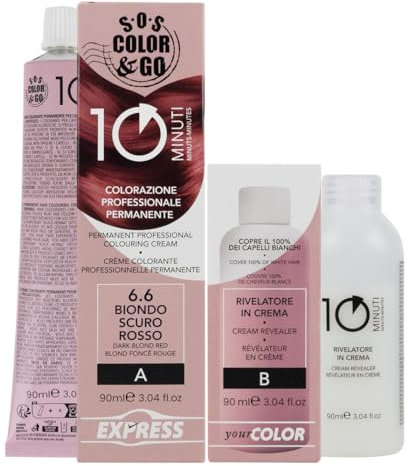 Sos Color&Go set colorazione professionale permanente in 10 minuti - 6.6 Biondo rosso scuro
