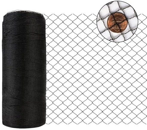Vocray Garden Netting 6x6M, 1.2CM Mesh Strong Woven Black Netting, Heavy Duty Bird Netting for Plants, Veg, Strawberry, Fruit Trees Protection, Pond Netting for Leaves Heron.