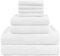 HOMEXCEL 8-teiliges Badetuch-Set, Mikrofaser-Badetuch – 2 Badetücher, 2 Handtücher und 4 Waschlappen, superweiche, sehr saugfähige Handtücher für Badezimmer, Fitnessstudio, Hotel und Spa (weiß)
