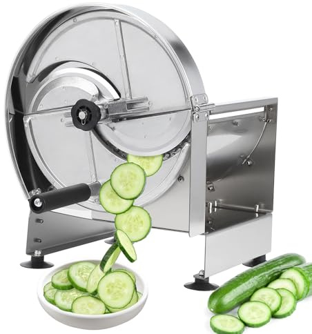 Commercial Vegetable Slicer, Manual Potato Tomato Slicer, Onion Slicer, Stainless Steel Vegetable Slicer, Fruit Slicer for Potato, Lemon, Tomato, Onion, 0.2-10mm Thickness,