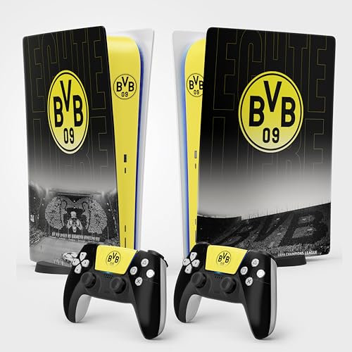 Sticker PS 5 Dortmund, Autocollant pour PS 5, Console et Manette, Edition Standard Digitale, Skin Dortmund PS 5 (2 Manettes)