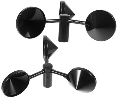 HANABASS 2 Pièces Girouette Pales De Ventilateur Anémomètres Coupe-Vent Capteur De Coupe-Vent Capteur De Jauge Anémomètre Coupe Outil De Mesure Du Vent Vitesses Du Vent Capteur À 3 Tasses