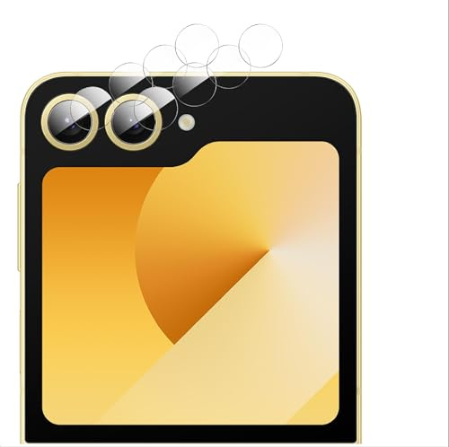 GIOPUEY [Super Mince 4 Pièces Caméra Arrière Protecteur Compatible avec Samsung Galaxy Z Flip 6, HD Verre Trempé [Résistant aux Rayures] Verre Trempé Camera pour Samsung Galaxy Z Flip 6