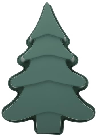 TOPBATHY Christmas Tree Silicone Mold for Baking Cakes Non-Stick Christmas Tree Cake Mould Ideal for Holiday Parties and Family Gatherings Easy to Clean 30X20.8X4.9Cm