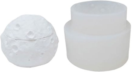 YUGSHNKFC Moon-Shaped Resin Glass Moulds with Lid Moulds for Making Candle Cups Jewellery Case Tea Light Holder Succulent Plant Holder