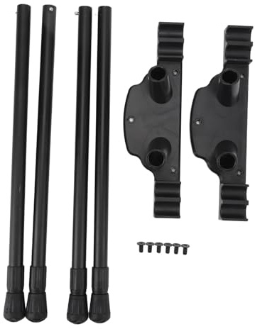 Folding Camping Table Legs, Durable Sturdy Adjustable Height 14-23 Inches Black for Picnic Yard Outdoor Activities